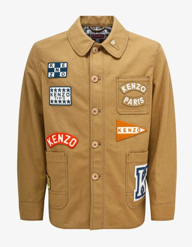 Kenzo Beige 'Kenzo Sailor' Workwear Jacket sold by Zoo Fashions