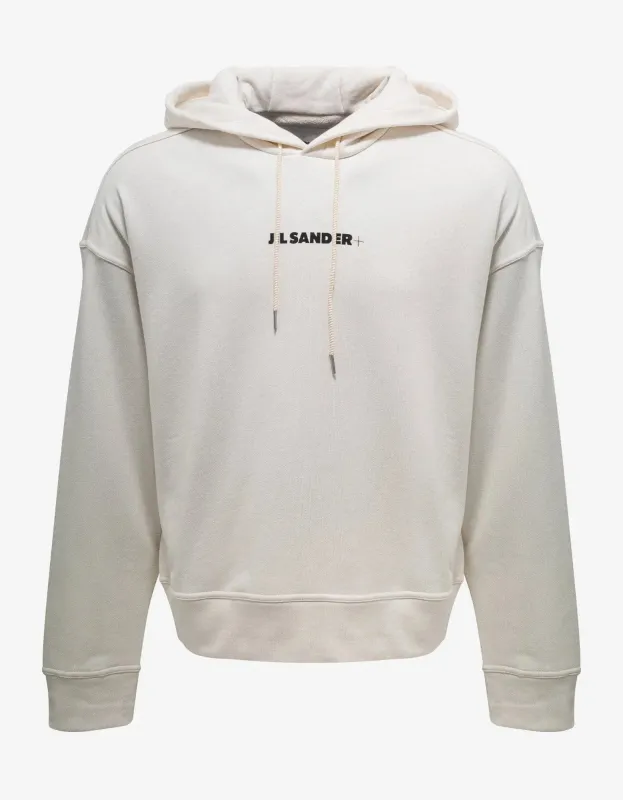 Jil Sander Plus Logo Natural White Hoodie made by Jil Sander