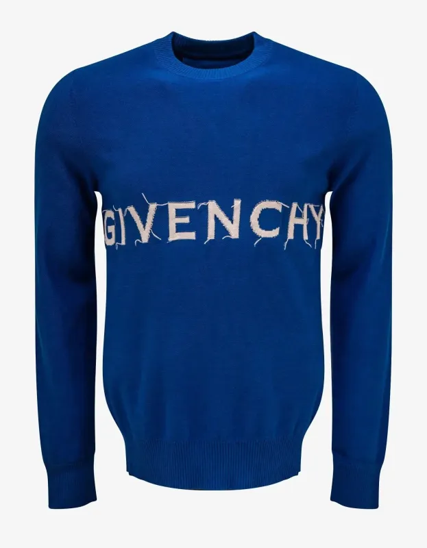 Givenchy Blue 4G Peace Logo Sweater sold by Zoo Fashions