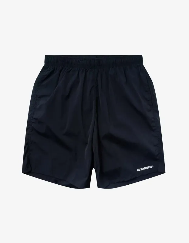 Jil Sander Black Logo Swim Shorts sold by Zoo Fashions