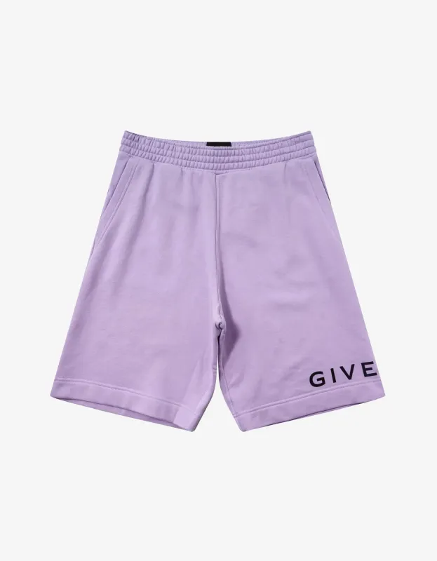 Givenchy Purple Archetype Logo Sweat Shorts sold by Zoo Fashions