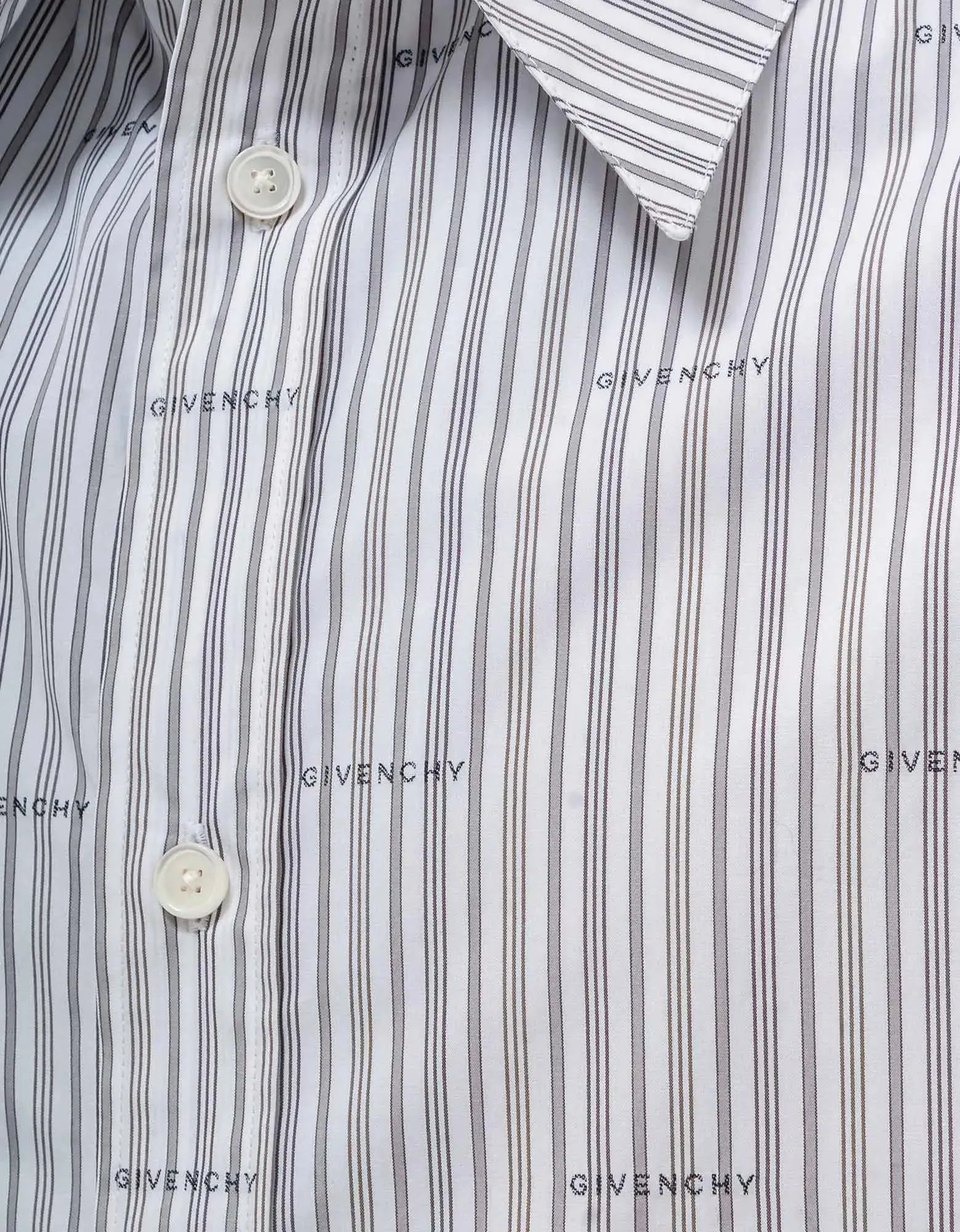 Givenchy Grey All-Over Logo Stripe Shirt sold by Zoo Fashions product image thumbnail 5