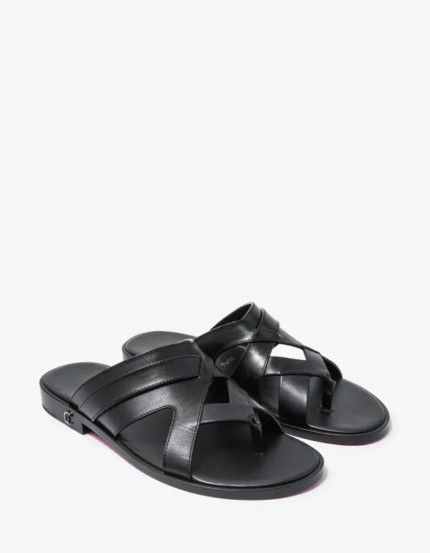 Christian Louboutin Sinouhe Black Leather Sandals made by Christian Louboutin