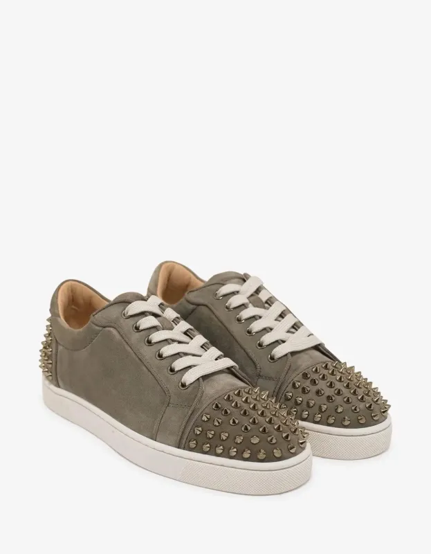 Christian Louboutin Seavaste 2 Orlato Khaki Suede Leather Trainers sold by Zoo Fashions