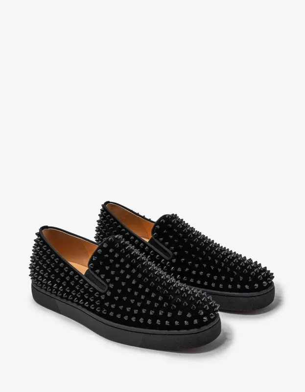 Christian Louboutin Roller-Boat Black Suede Trainers sold by Zoo Fashions