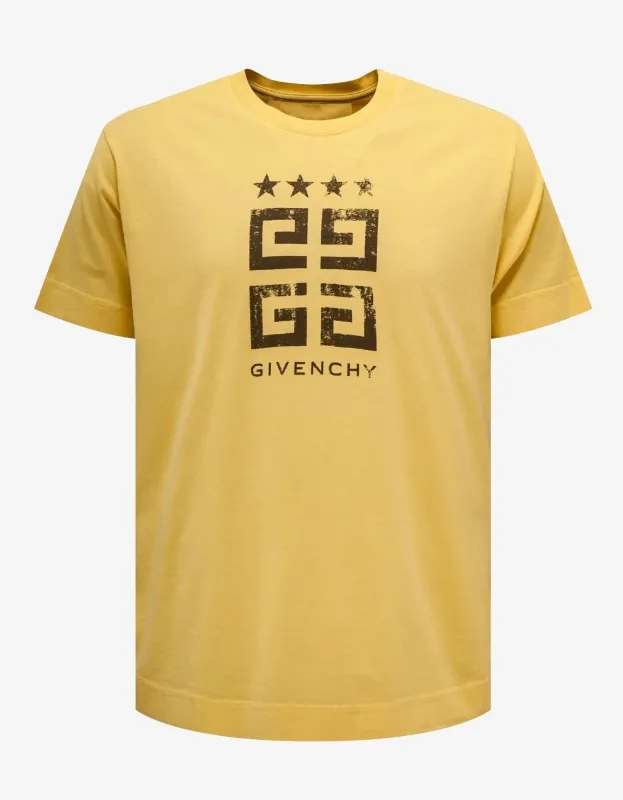 Givenchy Yellow 4G Star T-Shirt sold by Zoo Fashions