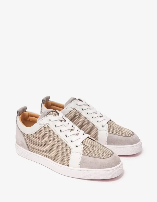 Christian Louboutin Rantulow Grey & Champagne Trainers sold by Zoo Fashions