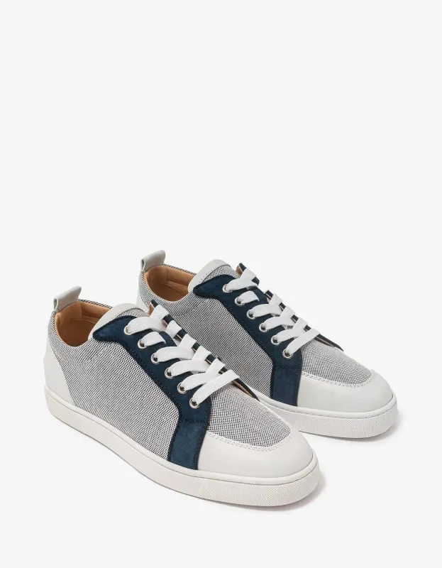 Christian Louboutin Rantulow Flat Navy Blue & White Trainers sold by Zoo Fashions