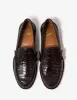 Christian Louboutin No Penny Mini-Croc Brown Loafers sold by Zoo Fashions