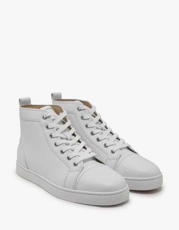 Christian Louboutin Louis Flat Calf White High Top Trainers sold by Zoo Fashions