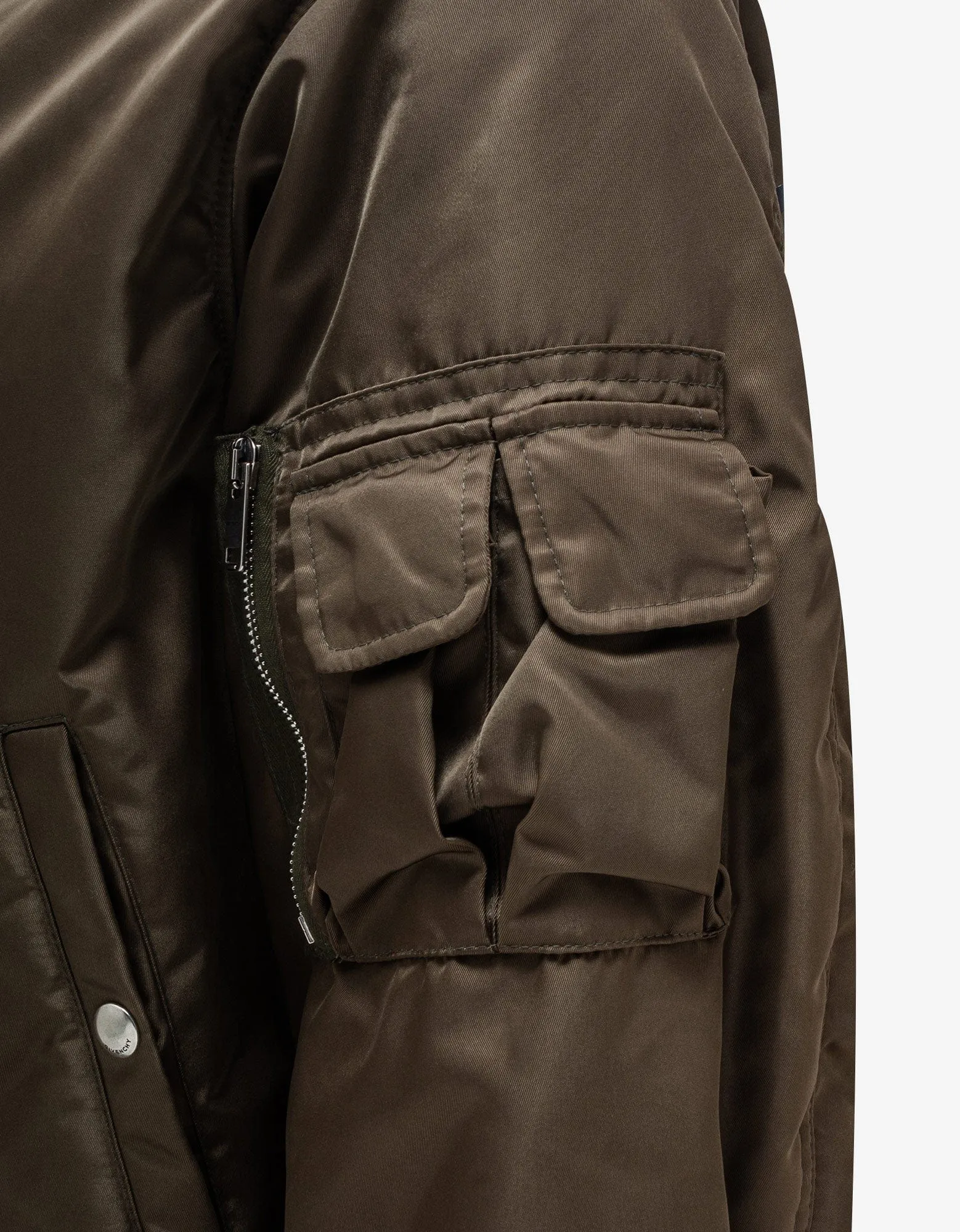Givenchy Khaki Logo Bomber Jacket sold by Zoo Fashions product image thumbnail 4