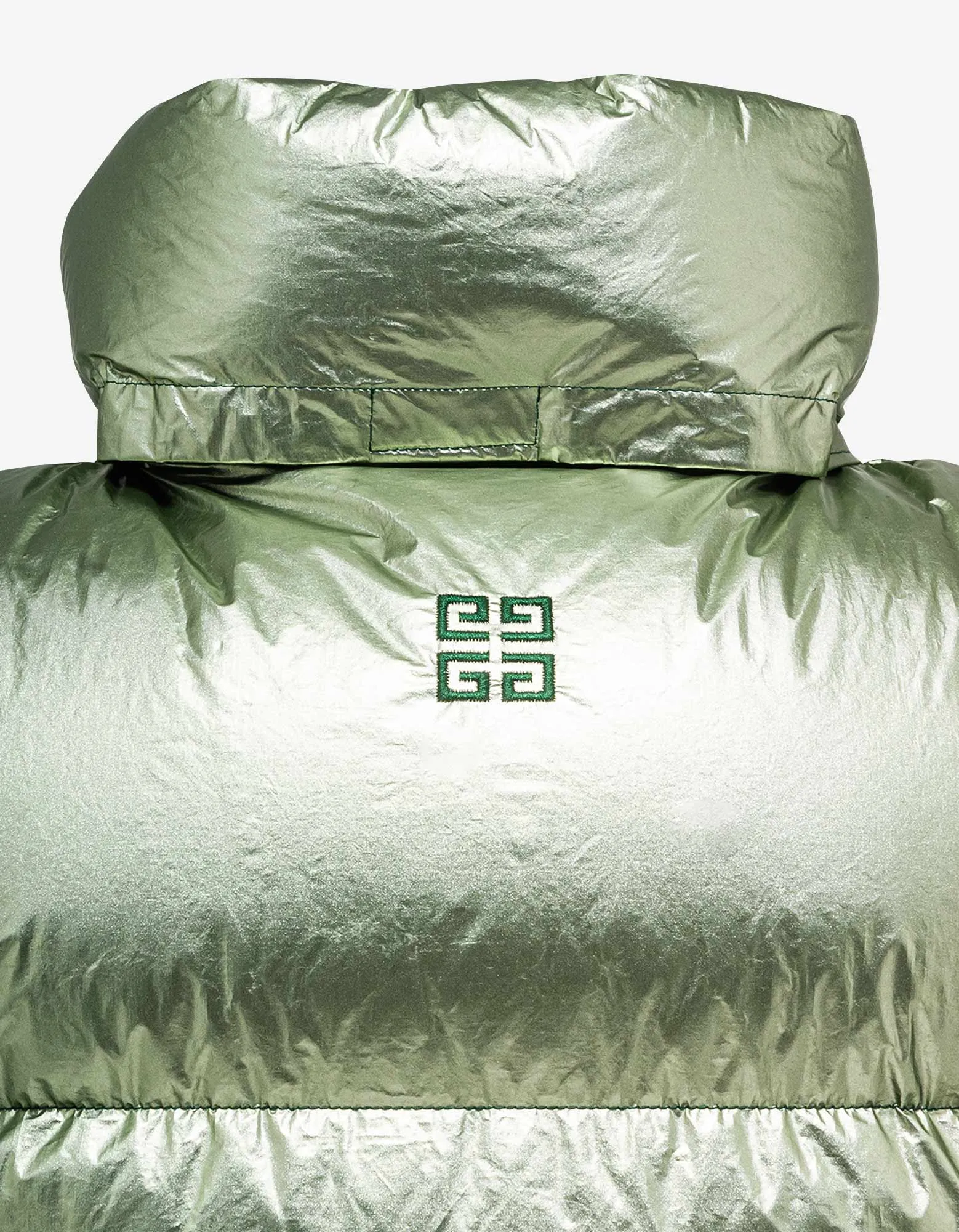 Givenchy Green Laminated Sleeveless Puffer sold by Zoo Fashions product image thumbnail 4