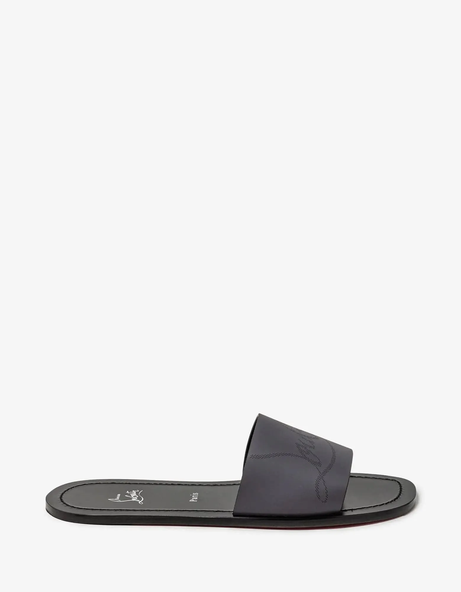 Christian Louboutin Coolraoul Grey Leather Slide Sandals sold by Zoo Fashions product image thumbnail 5
