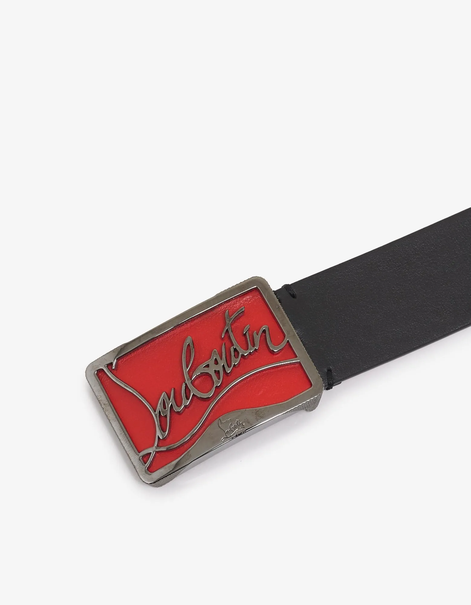 Christian Louboutin Ricky Signature Logo Buckle Black Belt sold by Zoo Fashions product image thumbnail 2