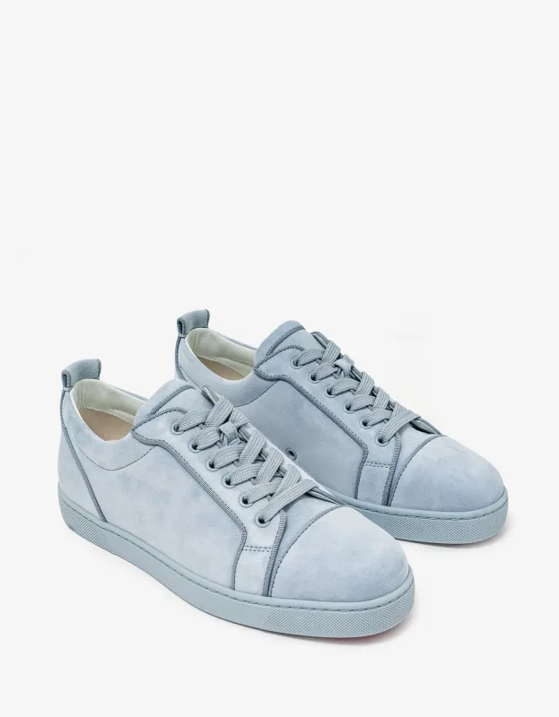Christian Louboutin Louis Junior Orlato Paseo Blue Suede Trainers - sold by Zoo Fashions