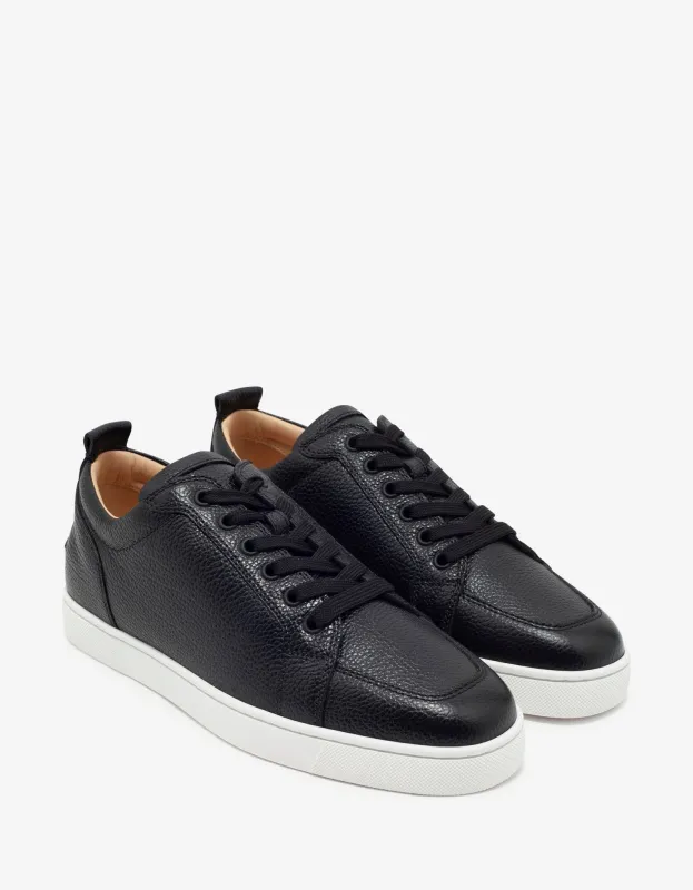 Christian Louboutin Rantulow Black Grain Leather Trainers - sold by Zoo Fashions