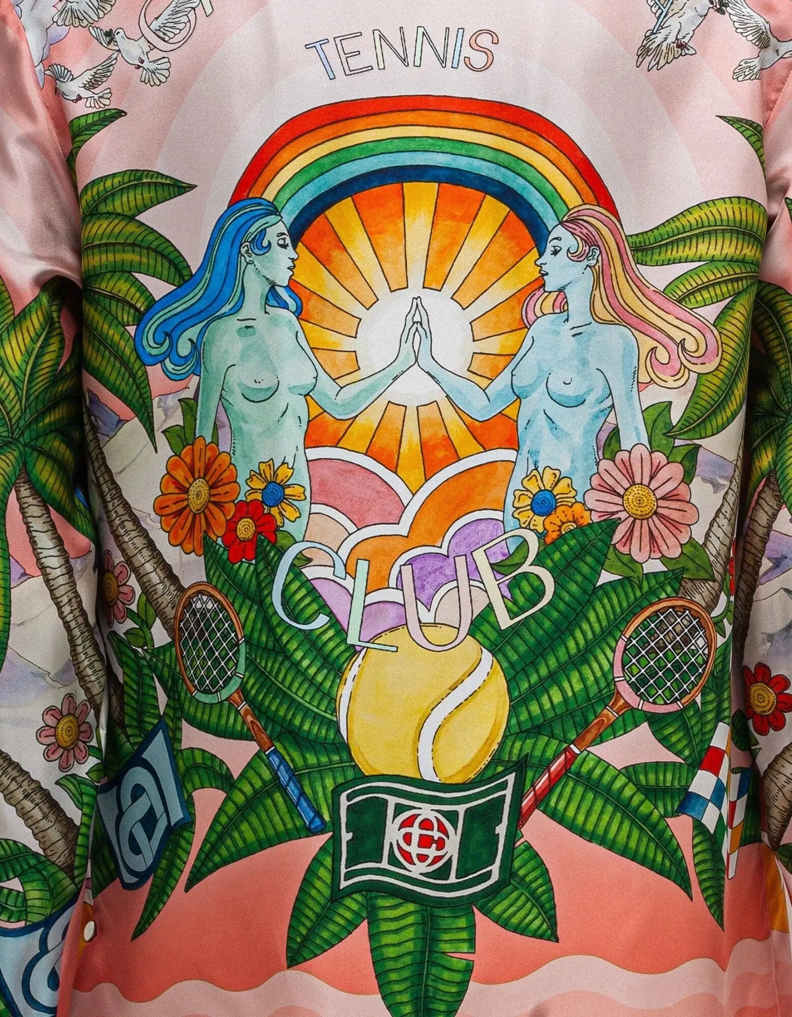 Casablanca Paix Et Amour Tennis Club Silk Shirt sold by Zoo Fashions product image thumbnail 5