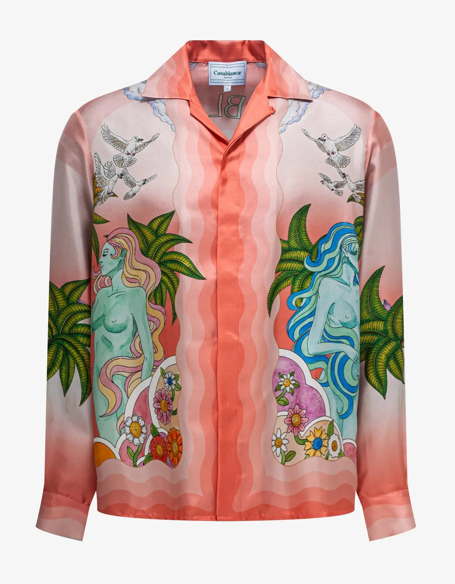 Casablanca Paix Et Amour Tennis Club Silk Shirt sold by Zoo Fashions