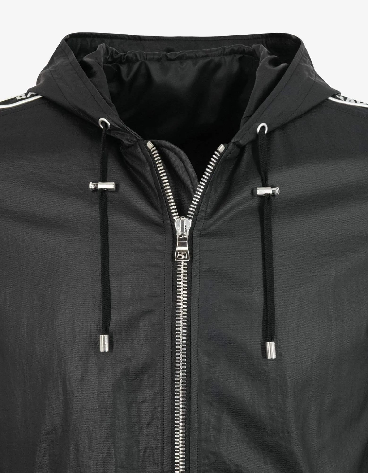 Balmain Black Coated Nylon Logo Band Jacket sold by Zoo Fashions product image thumbnail 4