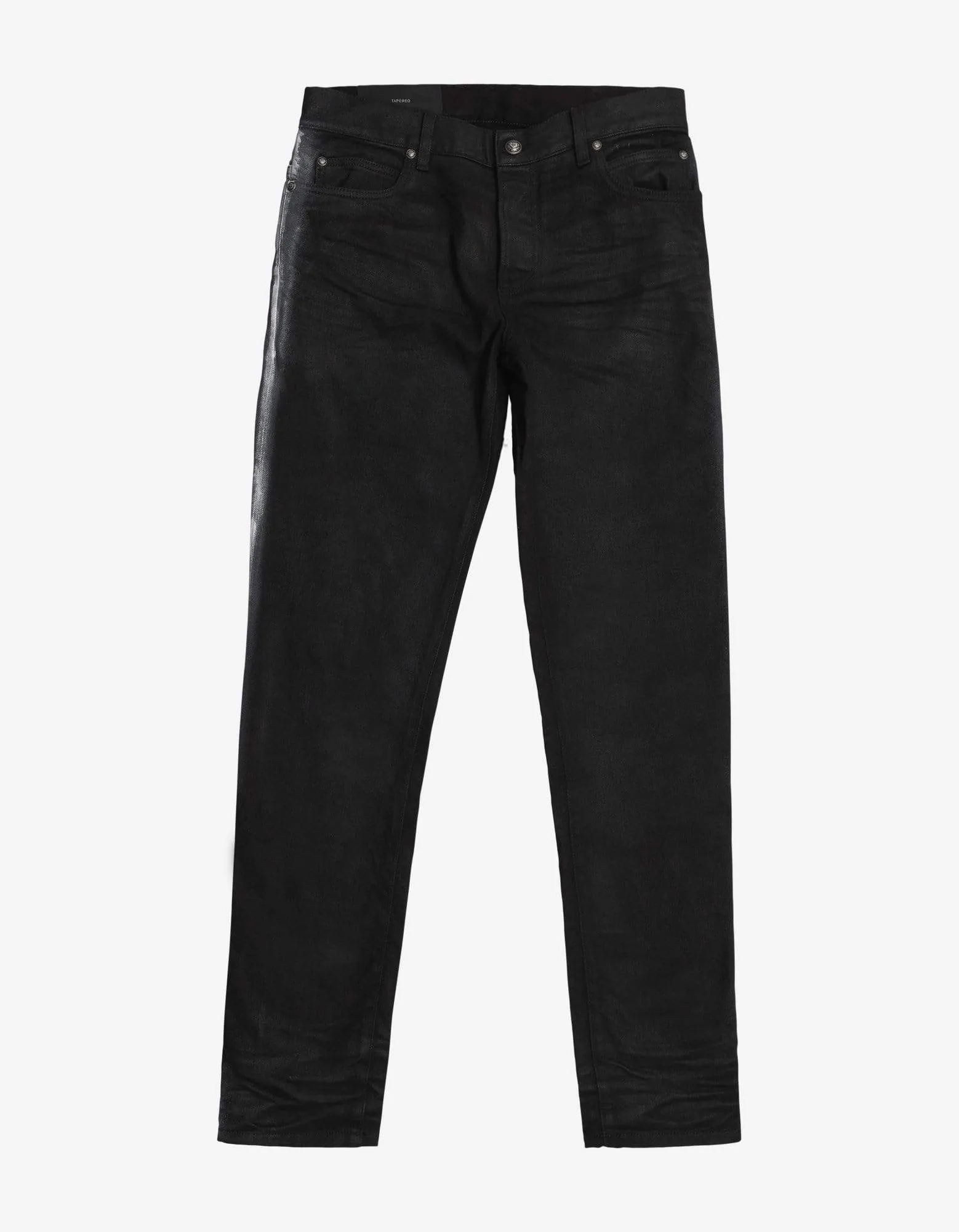 Balmain Black B Logo Spray Paint Stripe Jeans sold by Zoo Fashions