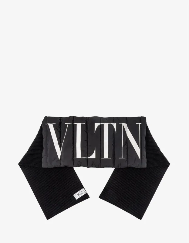 Valentino Black Padded Logo Scarf sold by Zoo Fashions