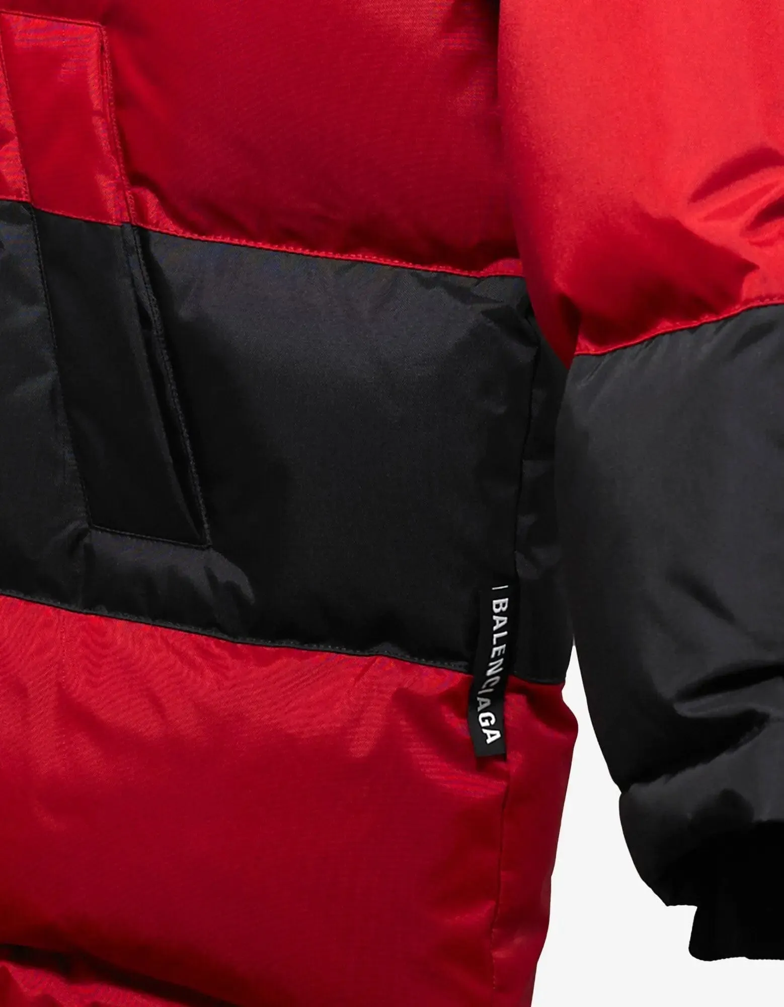 Balenciaga Red & Black Stripe Down Coat sold by Zoo Fashions product image thumbnail 5