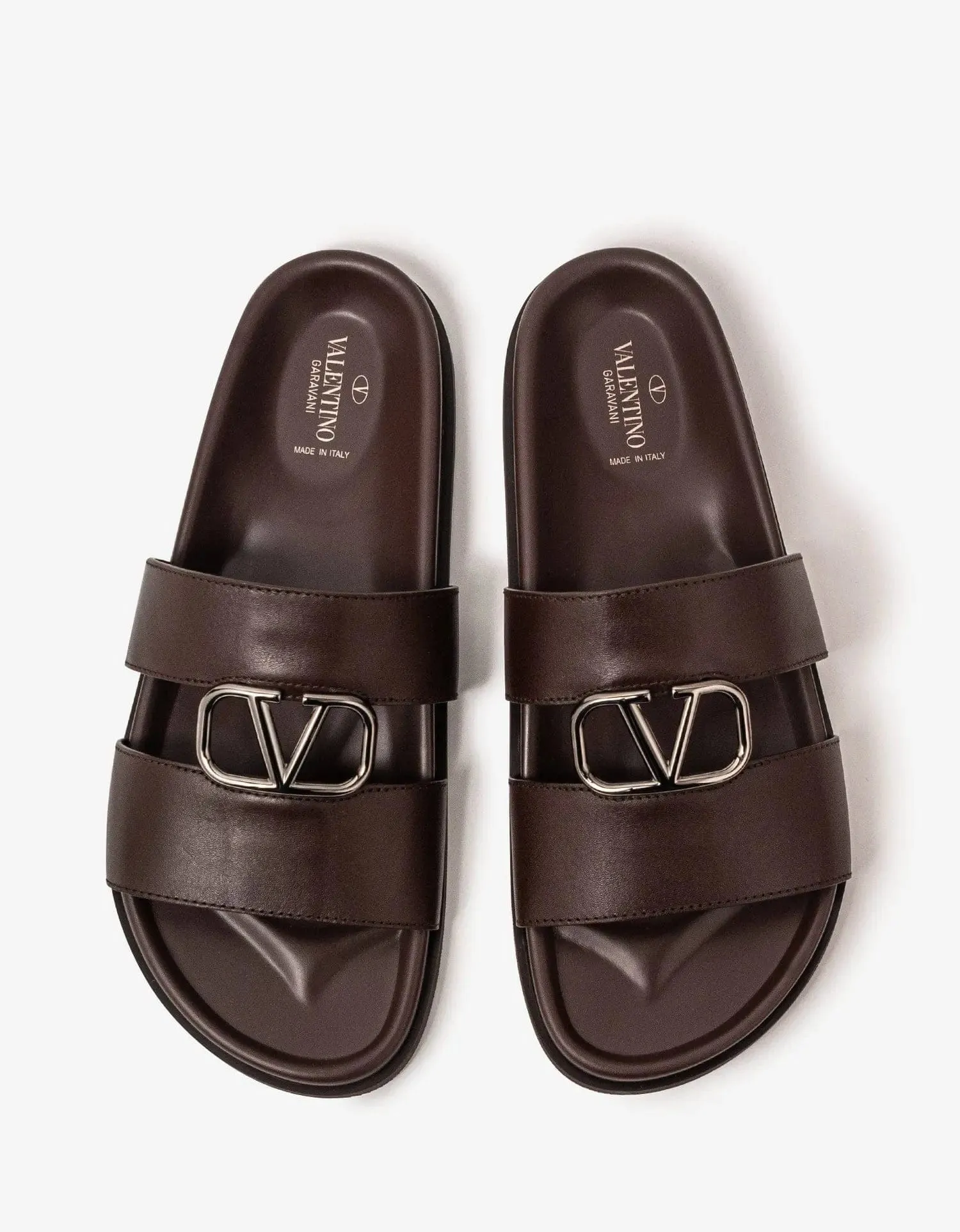 Valentino Brown VLogo Slide Sandals sold by Zoo Fashions product image thumbnail 4