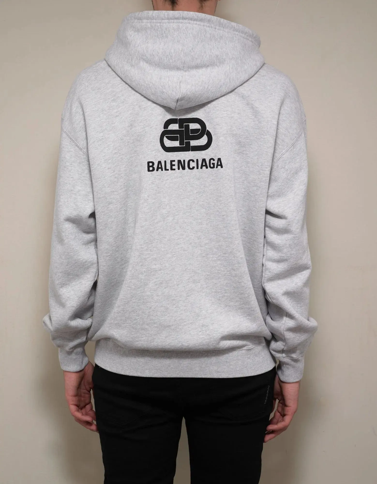 Balenciaga Light Grey Back BB Logo Print Hoodie sold by Zoo Fashions product image thumbnail 4