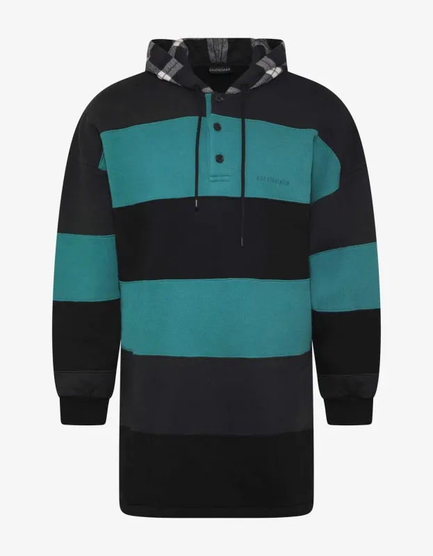 Balenciaga Green & Black Stripe Oversized Hoodie - SS19 sold by Zoo Fashions