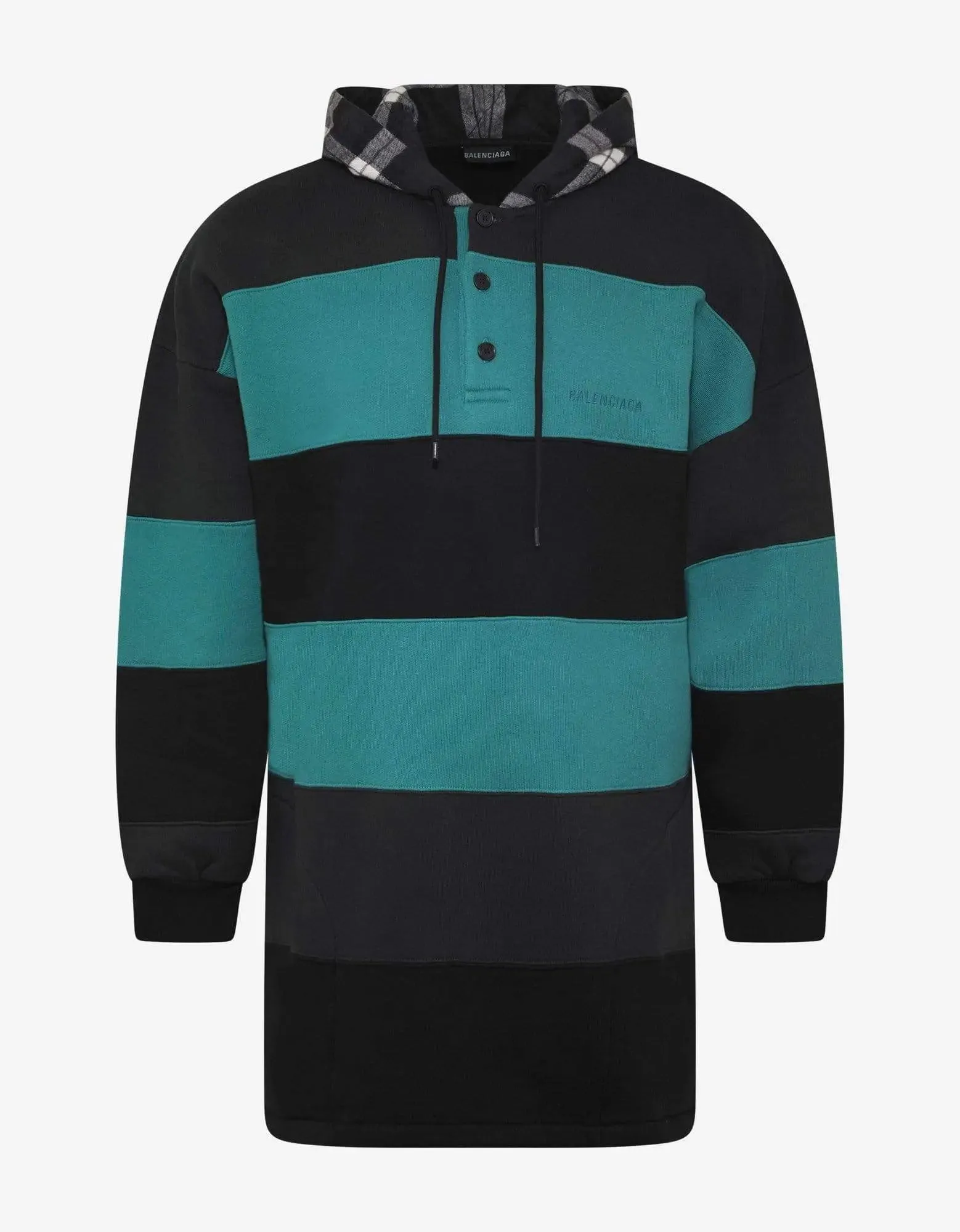 Balenciaga Green & Black Stripe Oversized Hoodie - SS19 sold by Zoo Fashions