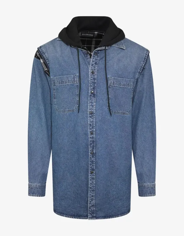Balenciaga Denim Twinset Hooded Shirt - SS19 made by Balenciaga