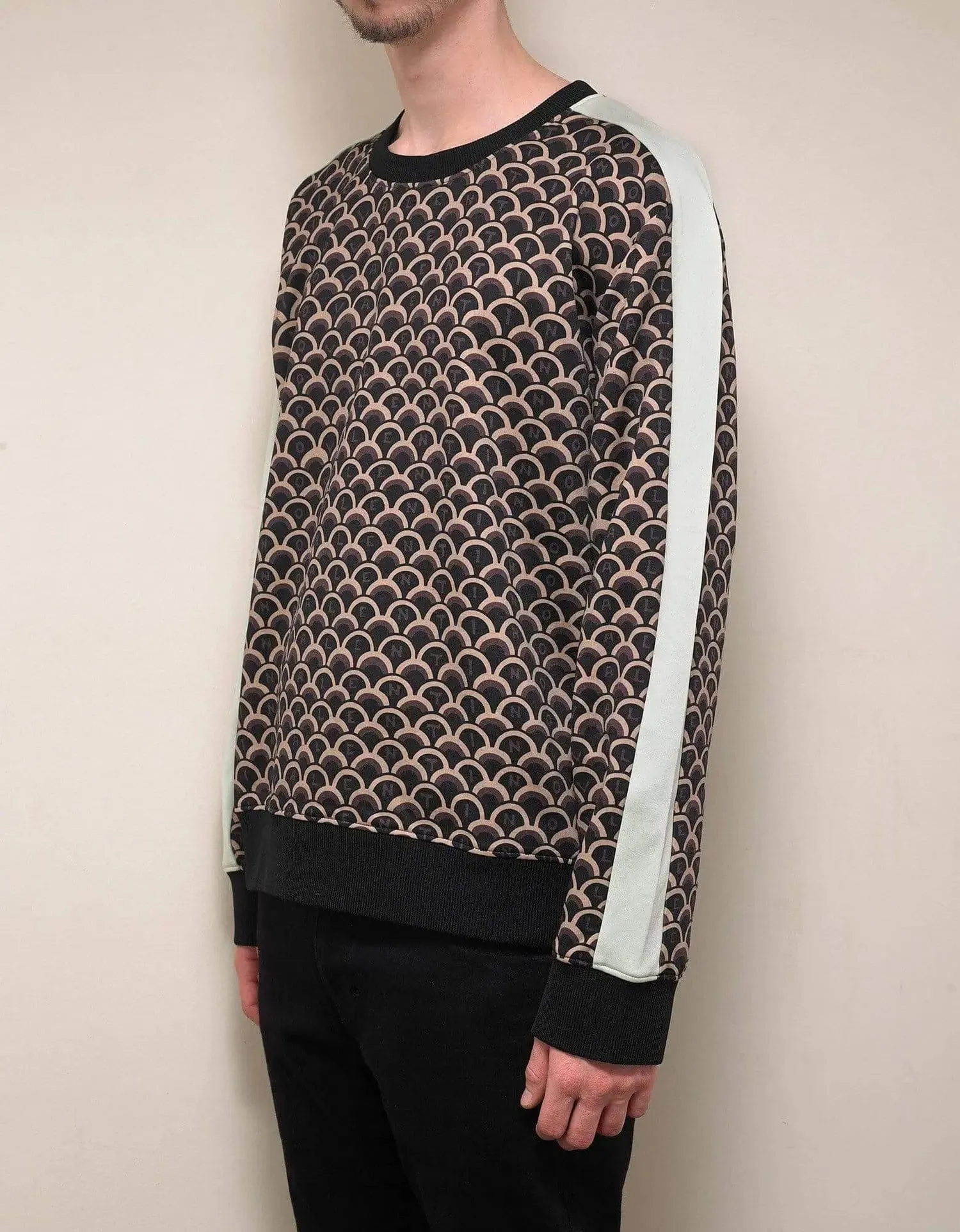 Valentino Black & Beige Logo Scale Print Sweatshirt sold by Zoo Fashions product image thumbnail 2