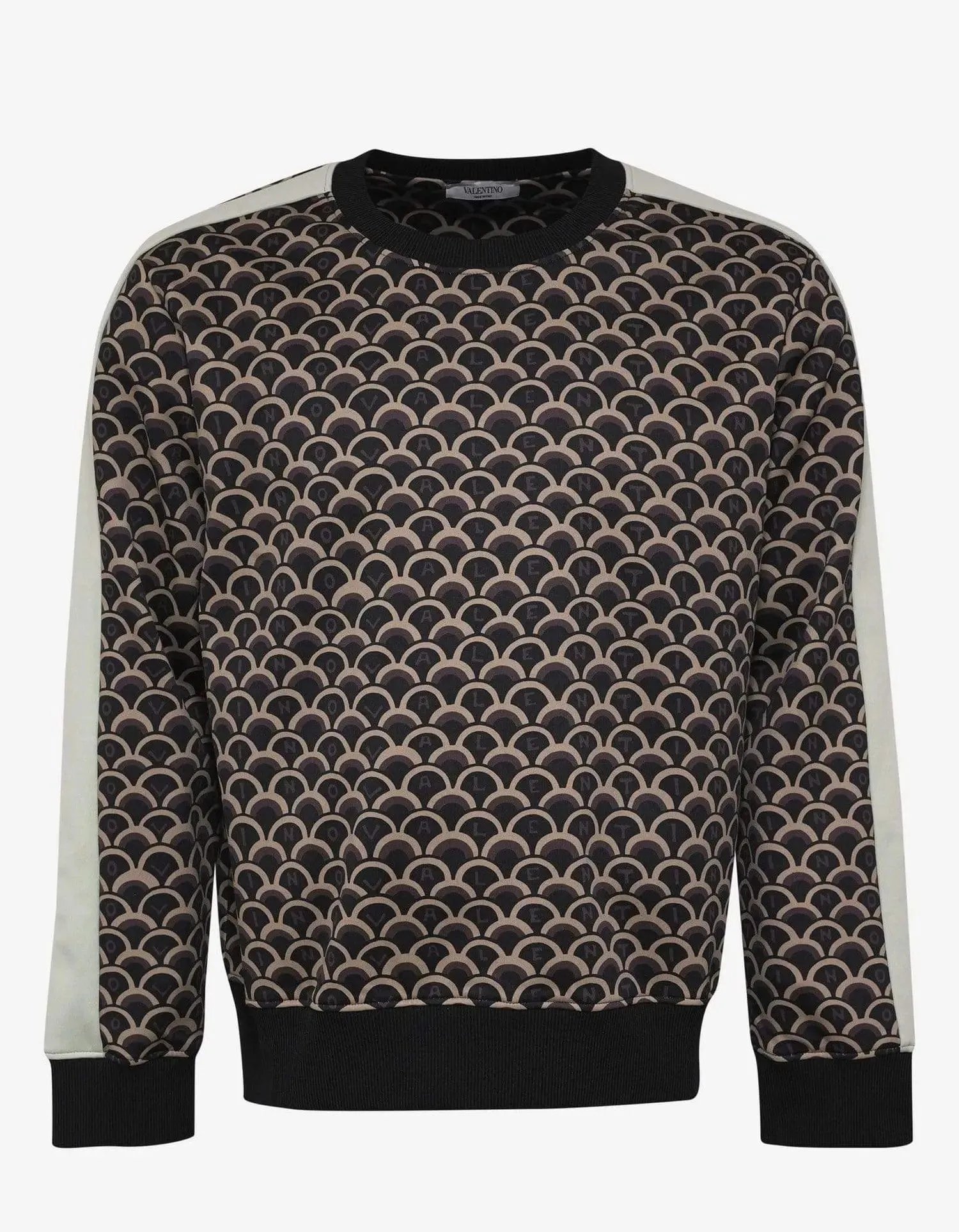 Valentino Black & Beige Logo Scale Print Sweatshirt sold by Zoo Fashions