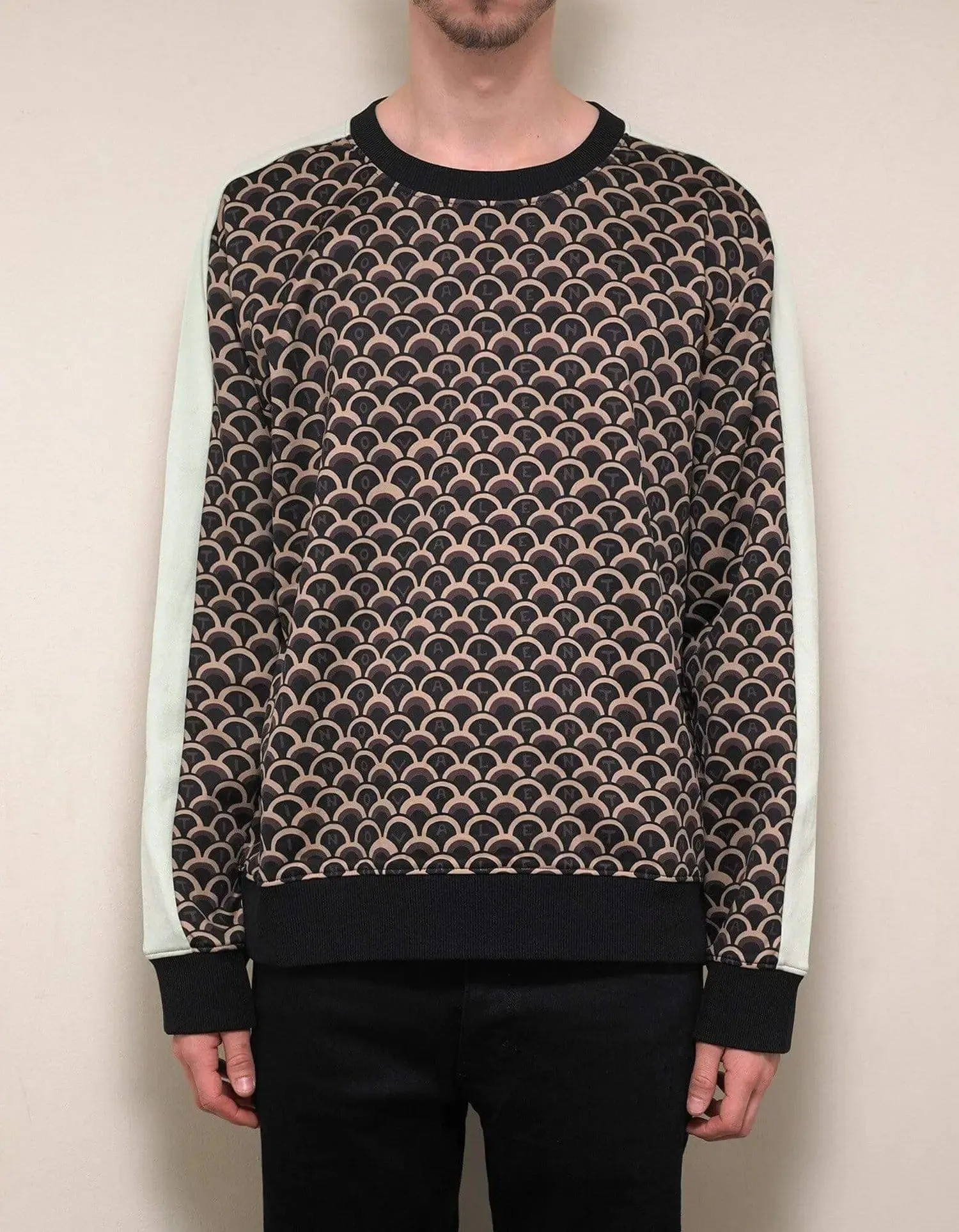 Valentino Black & Beige Logo Scale Print Sweatshirt sold by Zoo Fashions product image thumbnail 3