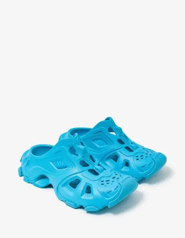 Balenciaga Blue HD Mules sold by Zoo Fashions