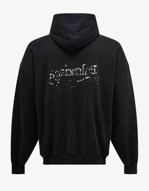 Balenciaga Black Hand Drawn Political Logo Large Hoodie sold by Zoo Fashions product image thumbnail 2