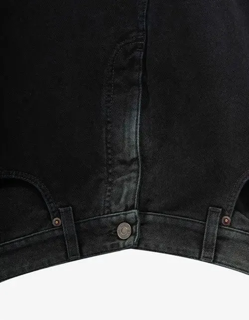 Balenciaga Black Deconstructed Denim Jacket sold by Zoo Fashions product image thumbnail 5