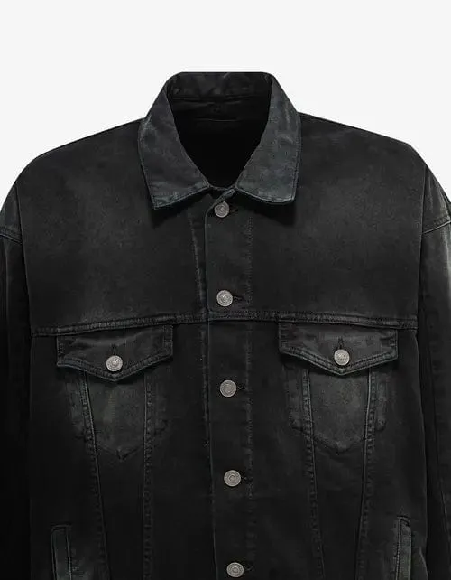 Balenciaga Black Deconstructed Denim Jacket sold by Zoo Fashions product image thumbnail 3