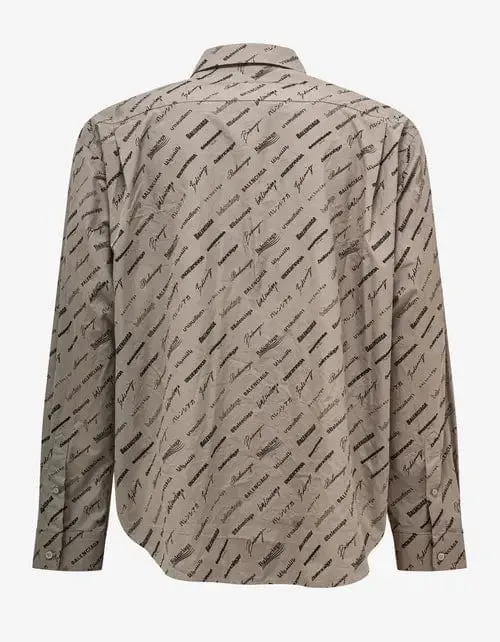Balenciaga Beige Logomania All-Over Shirt sold by Zoo Fashions product image thumbnail 2