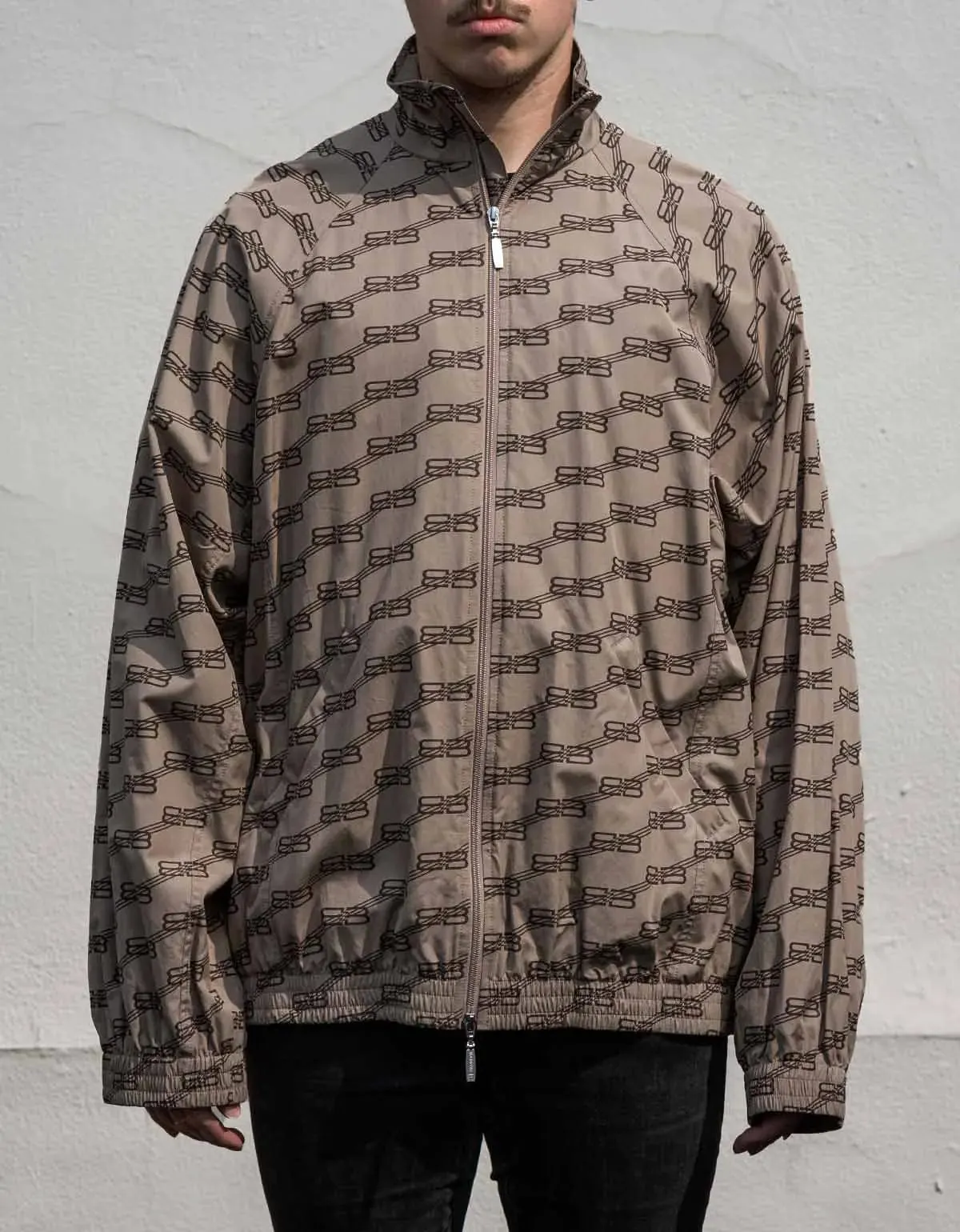 Balenciaga Beige All-Over BB Monogram Tracksuit Jacket sold by Zoo Fashions product image thumbnail 3
