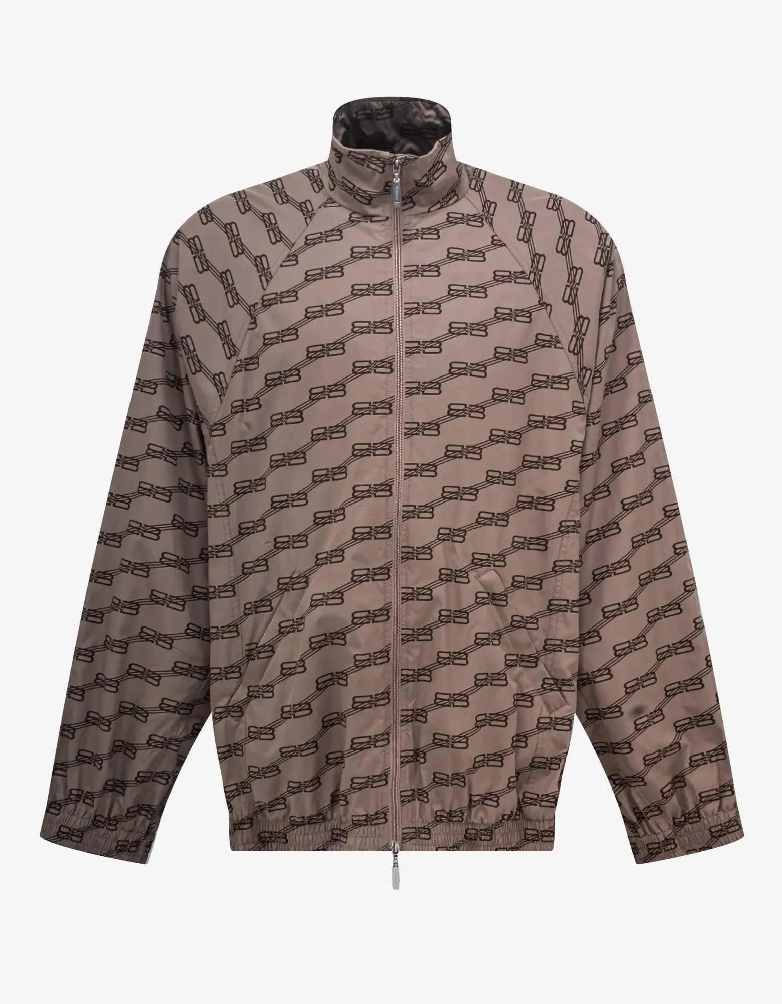 Balenciaga Beige All-Over BB Monogram Tracksuit Jacket sold by Zoo Fashions