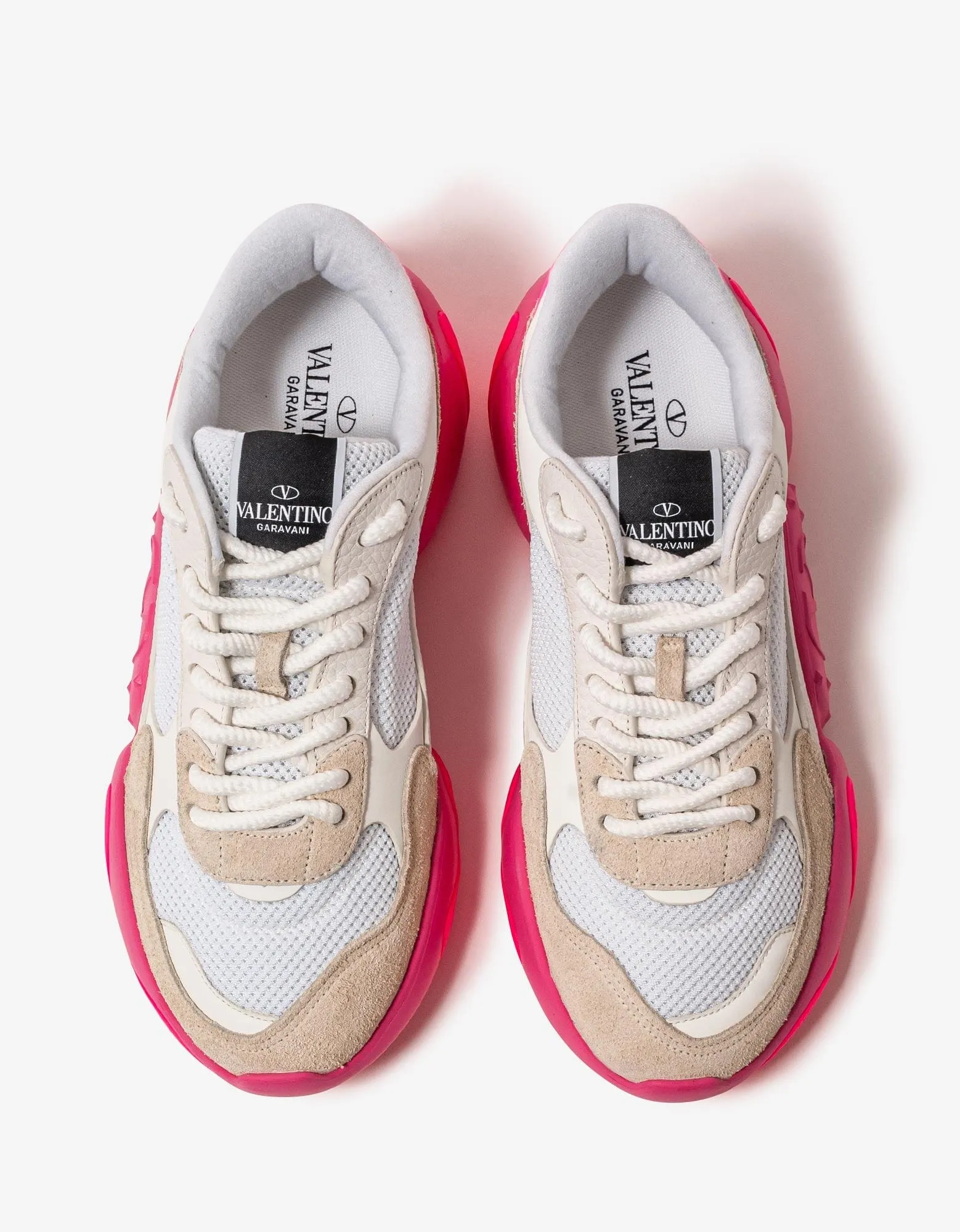 Valentino White Bubbleback Mesh and Suede Trainers sold by Zoo Fashions product image thumbnail 4