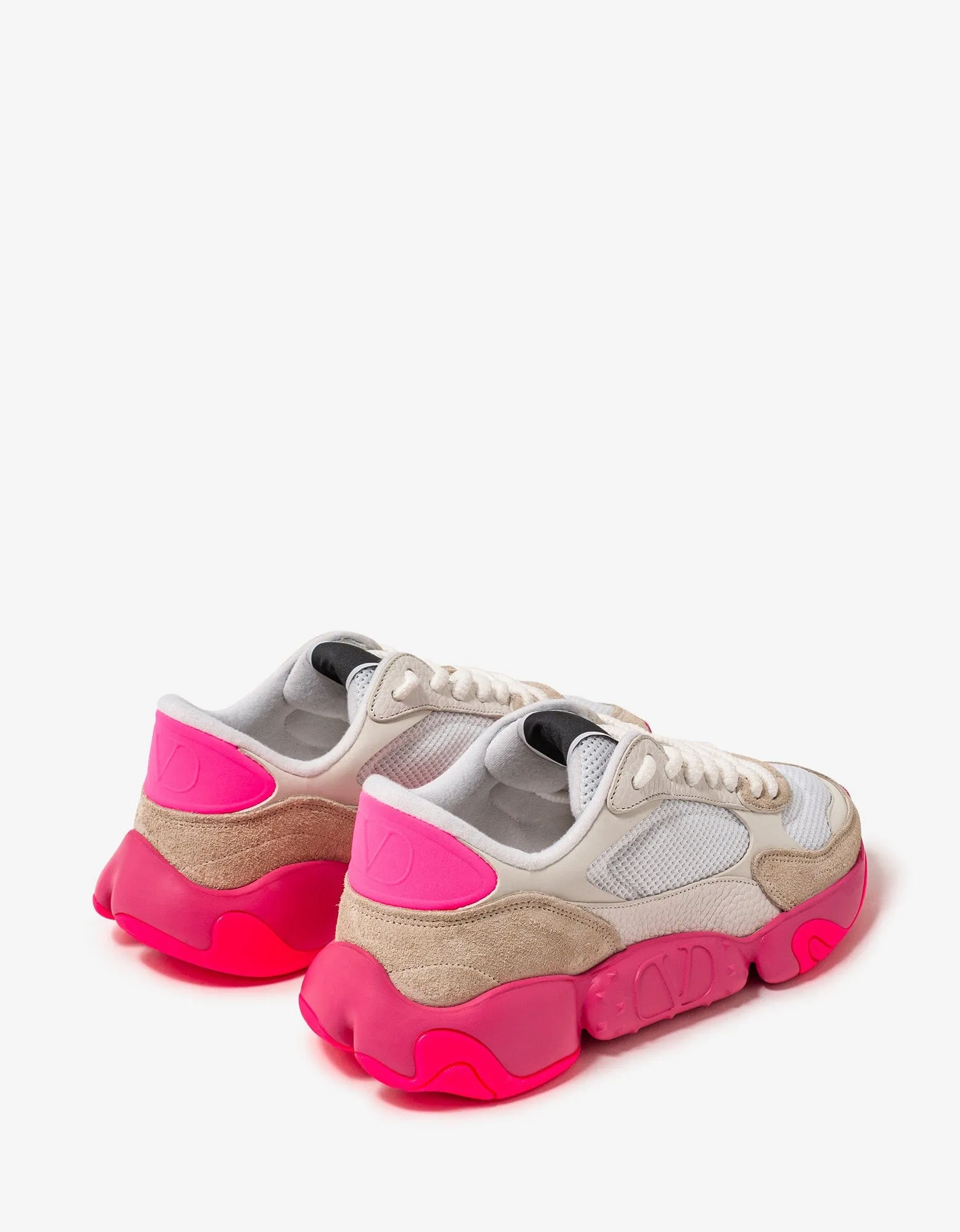 Valentino White Bubbleback Mesh and Suede Trainers sold by Zoo Fashions product image thumbnail 5