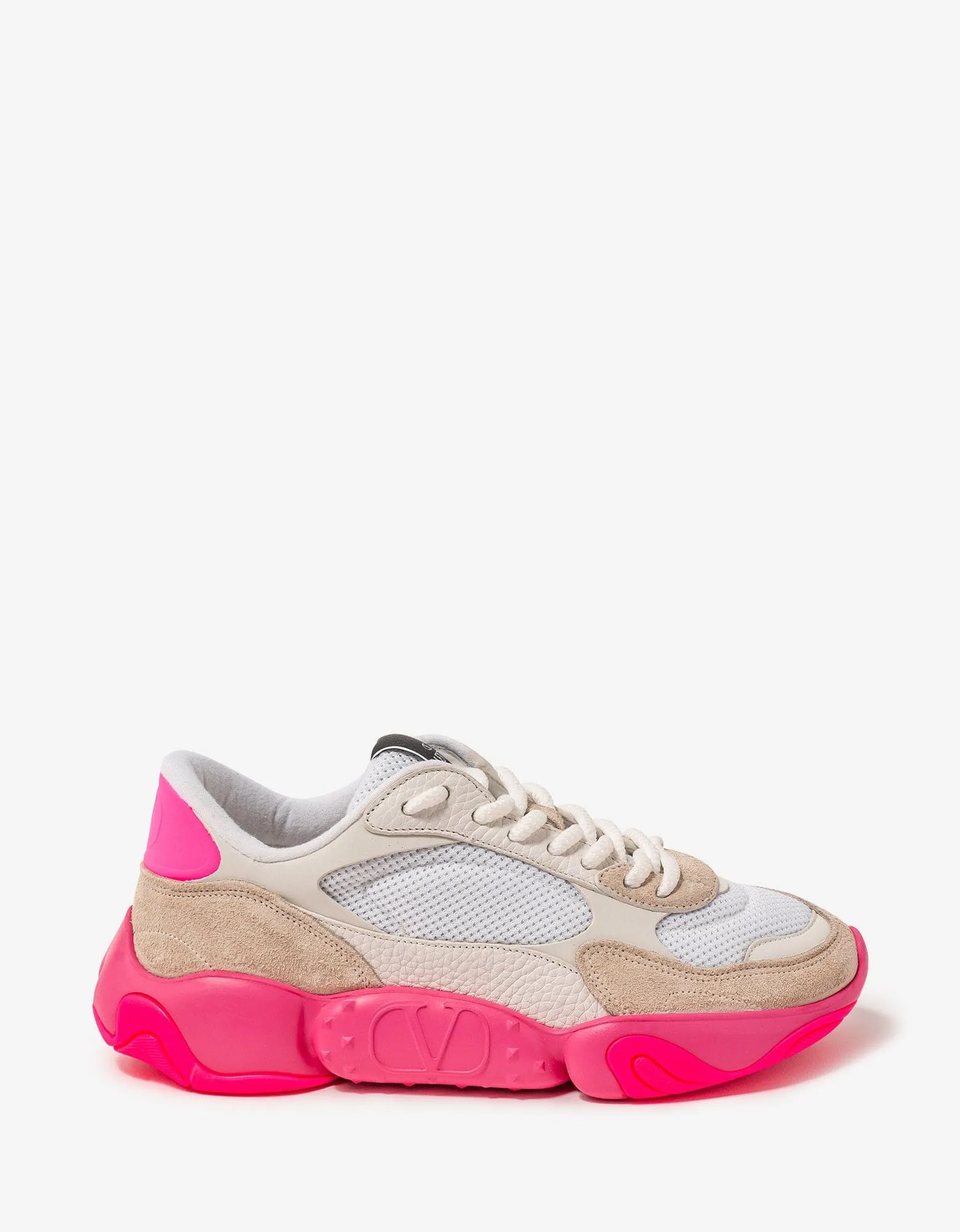 Valentino White Bubbleback Mesh and Suede Trainers sold by Zoo Fashions product image thumbnail 2