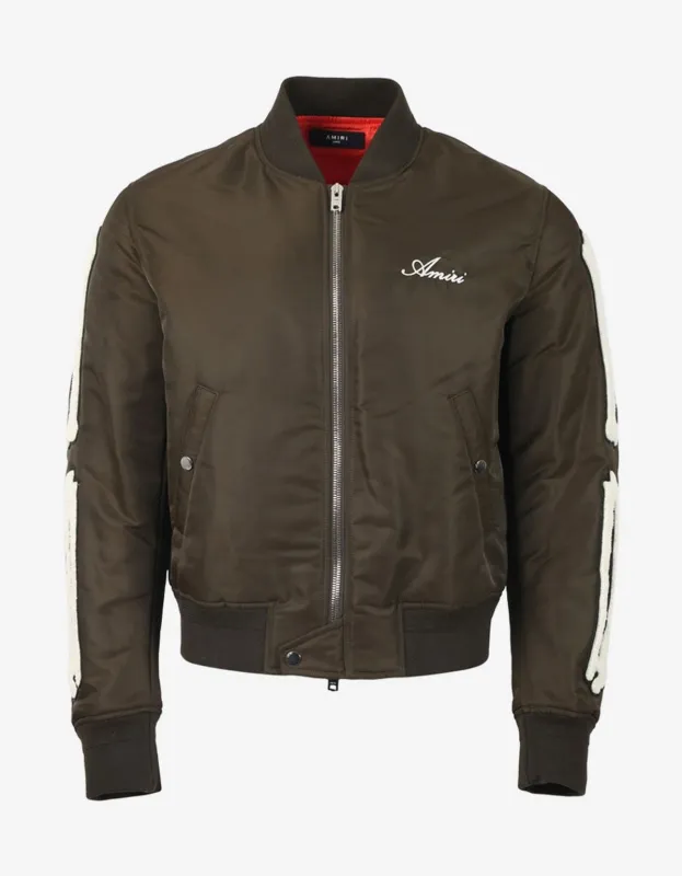 Amiri Green Bones Bomber Jacket sold by Zoo Fashions
