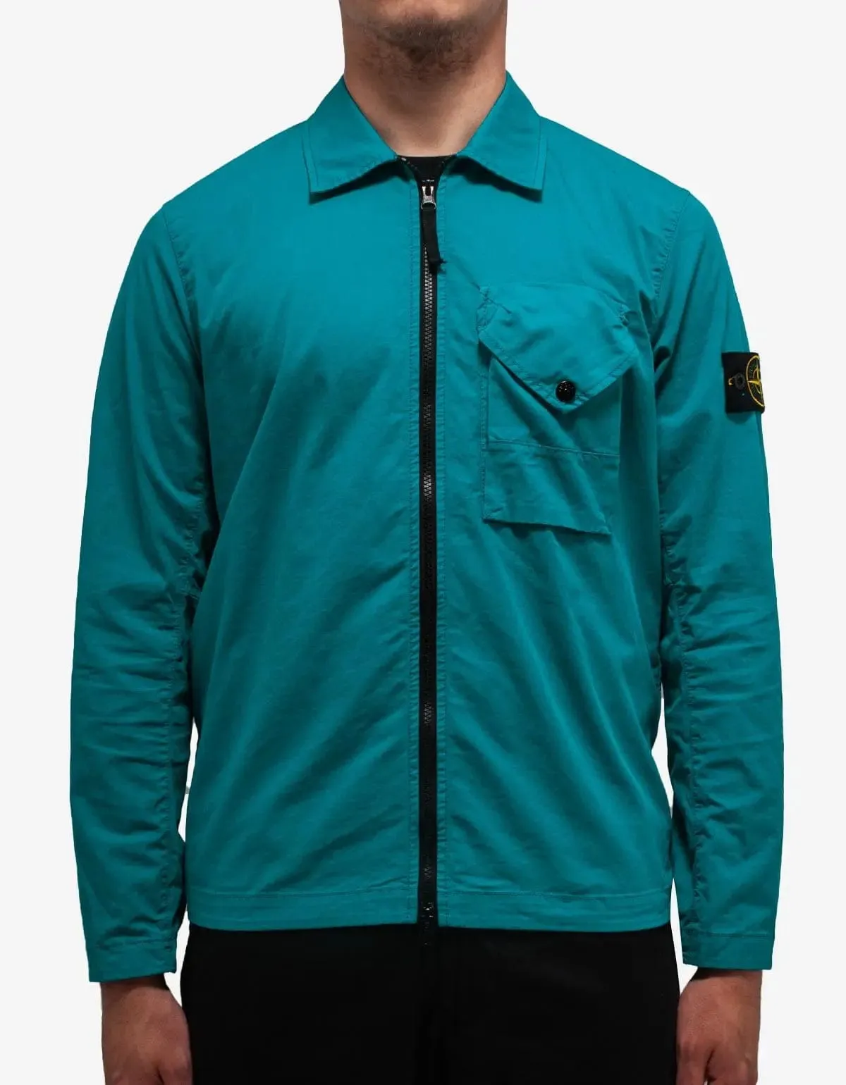 Stone Island Turquoise Blue Garment Dyed Overshirt sold by Zoo Fashions product image thumbnail 4