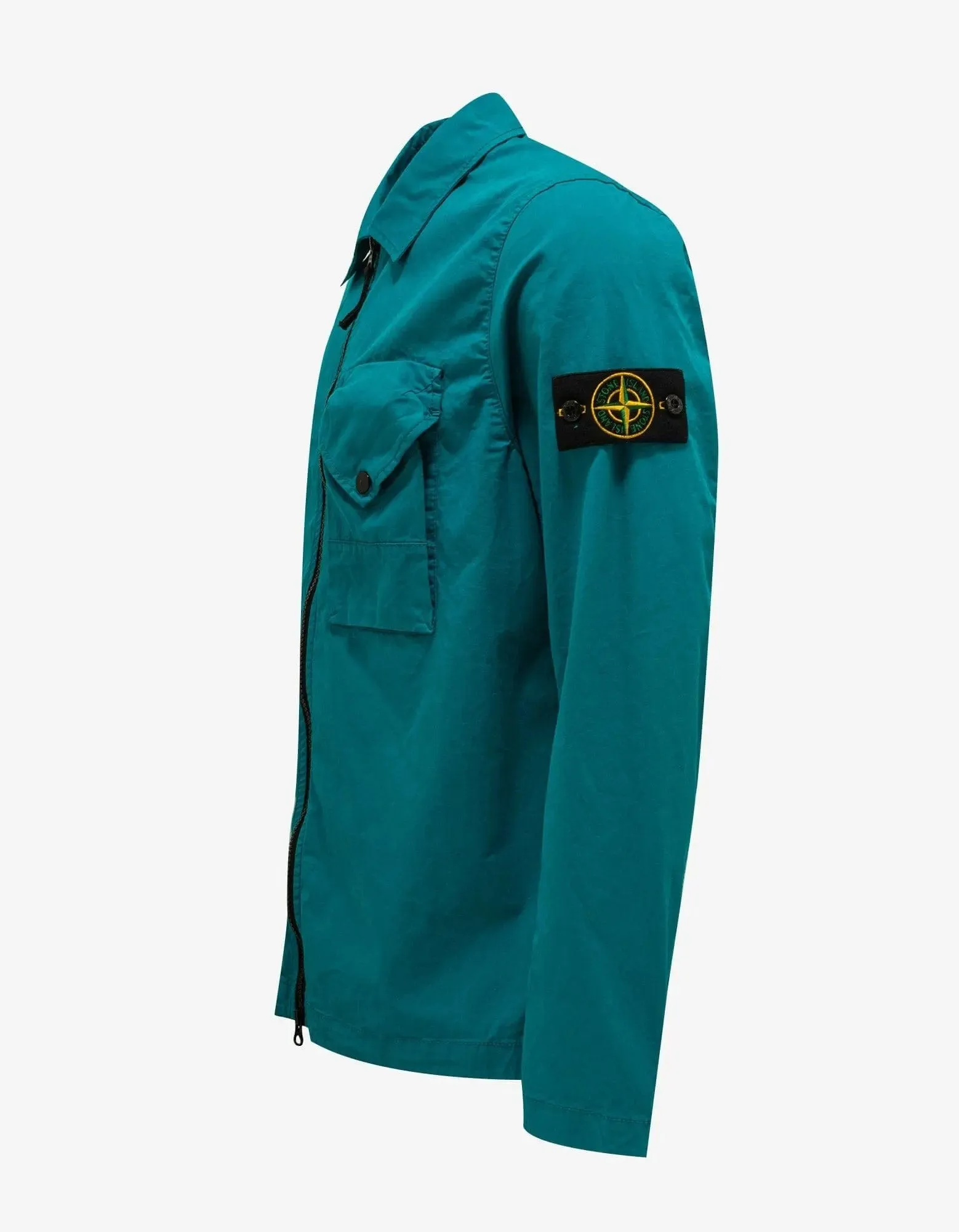 Stone Island Turquoise Blue Garment Dyed Overshirt sold by Zoo Fashions product image thumbnail 3