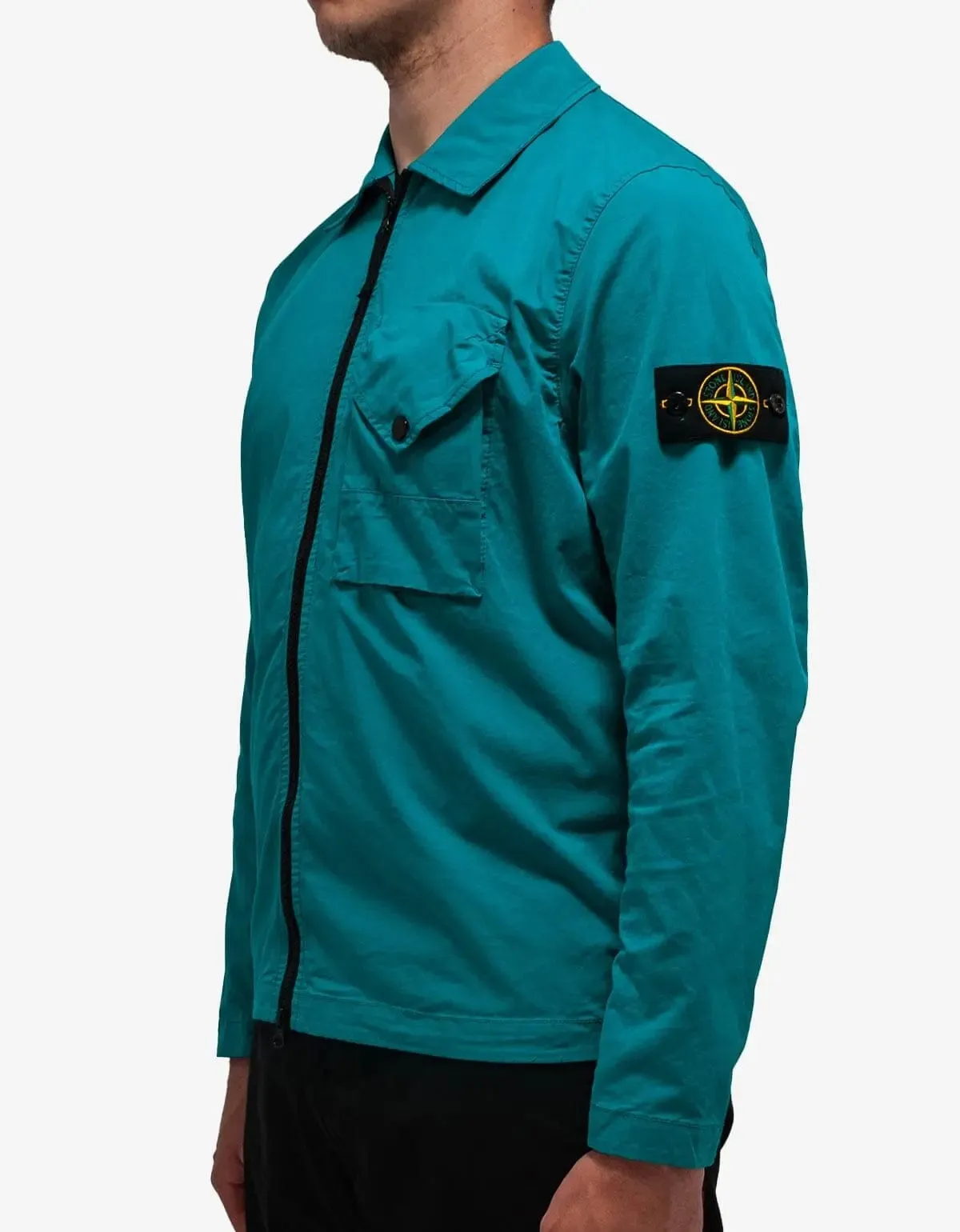 Stone Island Turquoise Blue Garment Dyed Overshirt sold by Zoo Fashions product image thumbnail 2