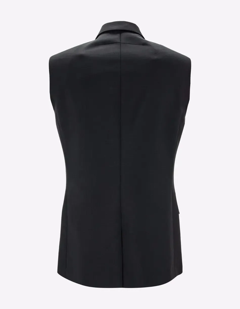 Givenchy Black Double-Breasted Sleeveless Blazer sold by Zoo Fashions product image thumbnail 2