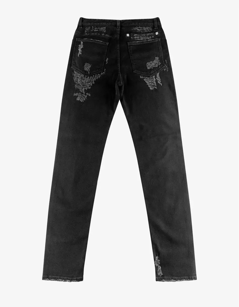 Givenchy Black Destroyed Denim Slim Jeans sold by Zoo Fashions product image thumbnail 2